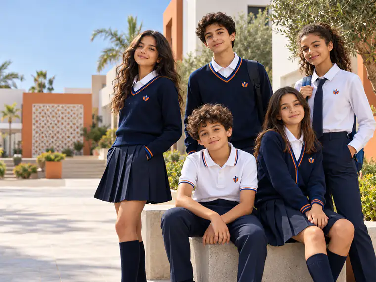 Élèves en uniforme scolaire personnalisé, écoles d’Oujda