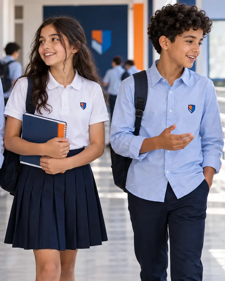 Polos et chemises portés par des élèves